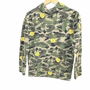 Old Navy Kids Camo Hoodie with Yellow Smiley Faces